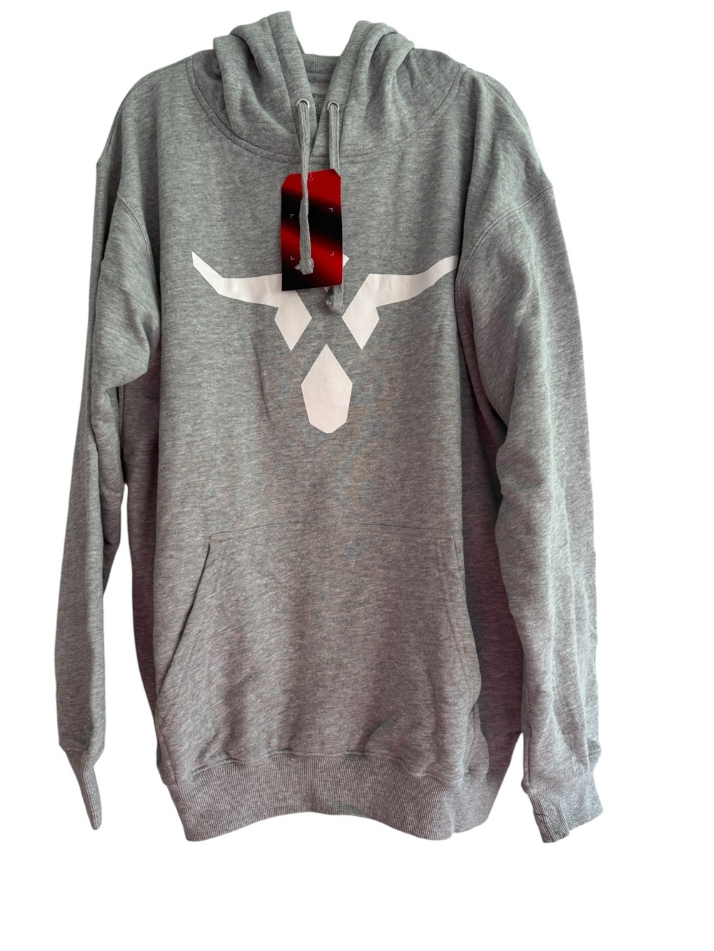Wrangler Men’s Graphic Pullover Hoodie Heather Grey Steerhead Bull Logo Sz XXL
